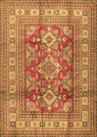 Geometric Brown Traditional Rug, tr2716brn