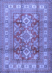 Geometric Blue Traditional Rug, tr2716blu