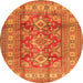 Square Geometric Orange Traditional Rug, tr2716org