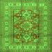 Serging Thickness of Geometric Green Traditional Rug, tr2716grn