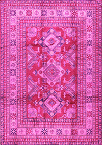 Geometric Pink Traditional Rug, tr2716pnk