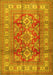 Machine Washable Geometric Yellow Traditional Rug, wshtr2716yw