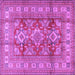 Square Geometric Purple Traditional Rug, tr2716pur