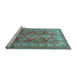 Sideview of Machine Washable Geometric Light Blue Traditional Rug, wshtr2716lblu