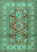 Geometric Turquoise Traditional Rug, tr2716turq