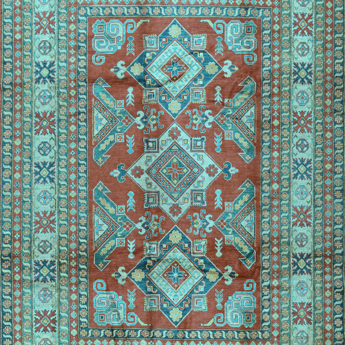 Geometric Light Blue Traditional Rug, tr2716lblu