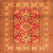 Serging Thickness of Geometric Orange Traditional Rug, tr2716org