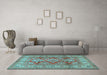 Machine Washable Geometric Light Blue Traditional Rug in a Living Room, wshtr2716lblu