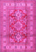 Machine Washable Geometric Pink Traditional Rug, wshtr2716pnk