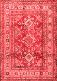 Geometric Red Traditional Rug, tr2716red