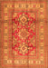 Serging Thickness of Machine Washable Geometric Orange Traditional Area Rugs, wshtr2716org