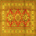 Square Geometric Yellow Traditional Rug, tr2716yw