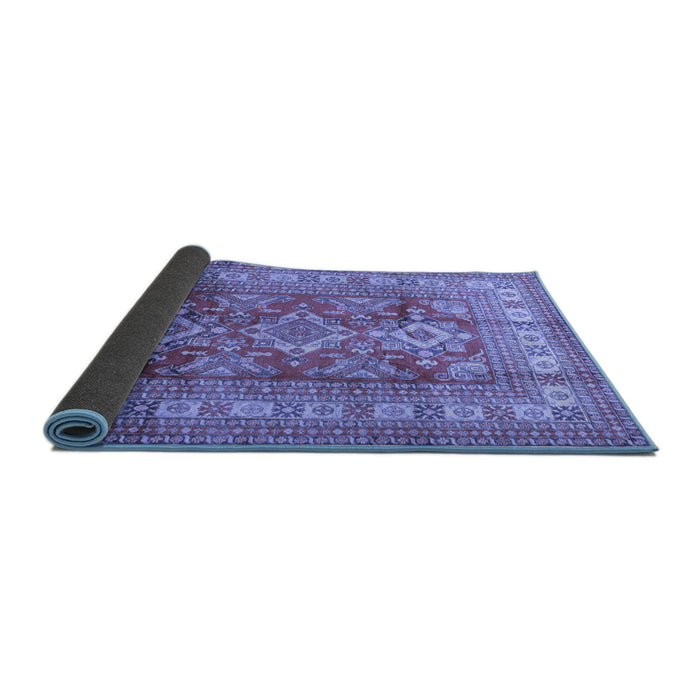Sideview of Geometric Blue Traditional Rug, tr2716blu