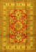 Geometric Yellow Traditional Rug, tr2716yw