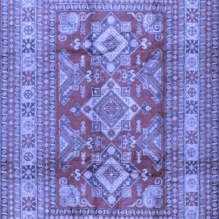 Machine Washable Geometric Blue Traditional Rug, wshtr2716blu