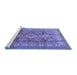 Sideview of Machine Washable Geometric Blue Traditional Rug, wshtr2716blu