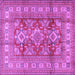 Square Machine Washable Geometric Purple Traditional Area Rugs, wshtr2716pur