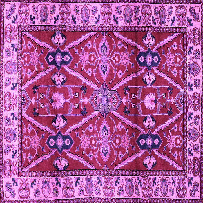 Square Geometric Purple Traditional Rug, tr2717pur