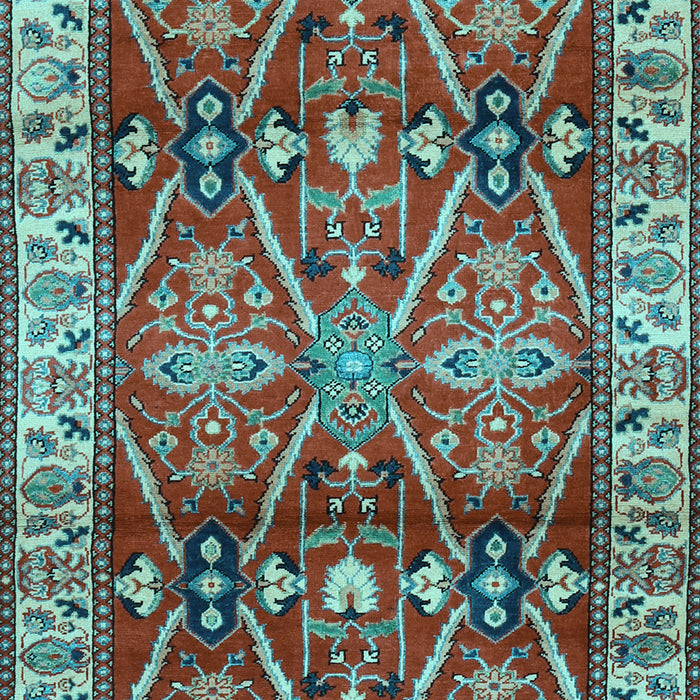 Geometric Light Blue Traditional Rug, tr2717lblu