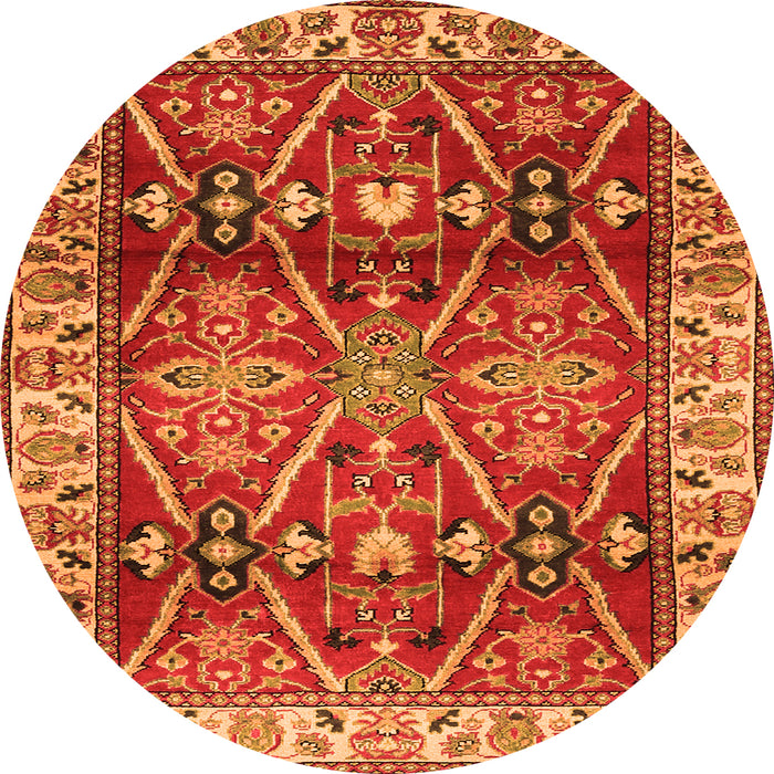 Machine Washable Geometric Orange Traditional Area Rugs, wshtr2717org