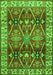 Geometric Green Traditional Rug, tr2717grn