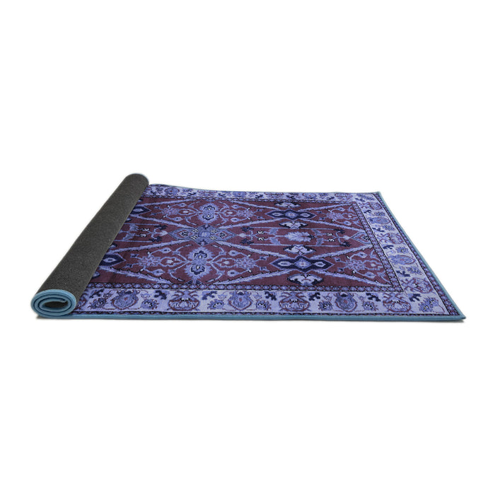 Sideview of Geometric Blue Traditional Rug, tr2717blu