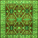 Round Machine Washable Geometric Green Traditional Area Rugs, wshtr2717grn