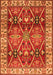 Geometric Orange Traditional Rug, tr2717org