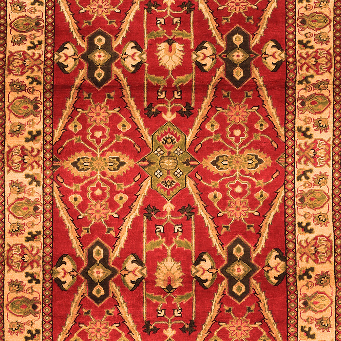 Geometric Orange Traditional Rug, tr2717org