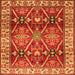 Serging Thickness of Geometric Orange Traditional Rug, tr2717org