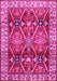 Machine Washable Geometric Pink Traditional Rug, wshtr2717pnk