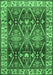 Geometric Emerald Green Traditional Rug, tr2717emgrn