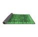 Sideview of Geometric Emerald Green Traditional Rug, tr2717emgrn