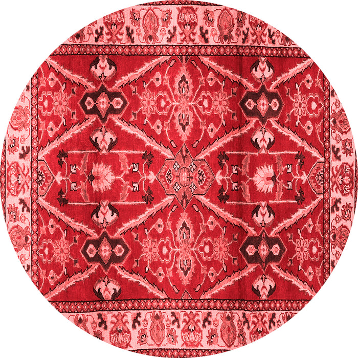 Machine Washable Geometric Red Traditional Rug, wshtr2717red