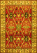 Geometric Yellow Traditional Rug, tr2717yw