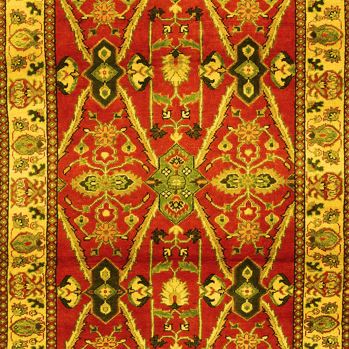 Geometric Yellow Traditional Rug, tr2717yw
