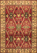 Machine Washable Geometric Brown Traditional Rug, wshtr2717brn