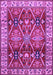 Machine Washable Geometric Purple Traditional Area Rugs, wshtr2717pur