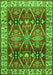 Serging Thickness of Machine Washable Geometric Green Traditional Area Rugs, wshtr2717grn