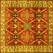 Square Machine Washable Geometric Yellow Traditional Rug, wshtr2717yw