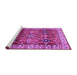 Sideview of Machine Washable Geometric Purple Traditional Area Rugs, wshtr2717pur