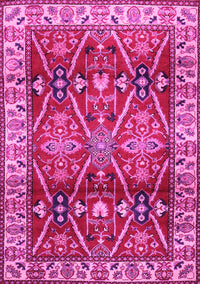 Geometric Pink Traditional Rug, tr2717pnk