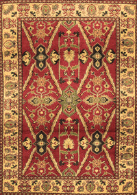 Geometric Brown Traditional Rug, tr2717brn