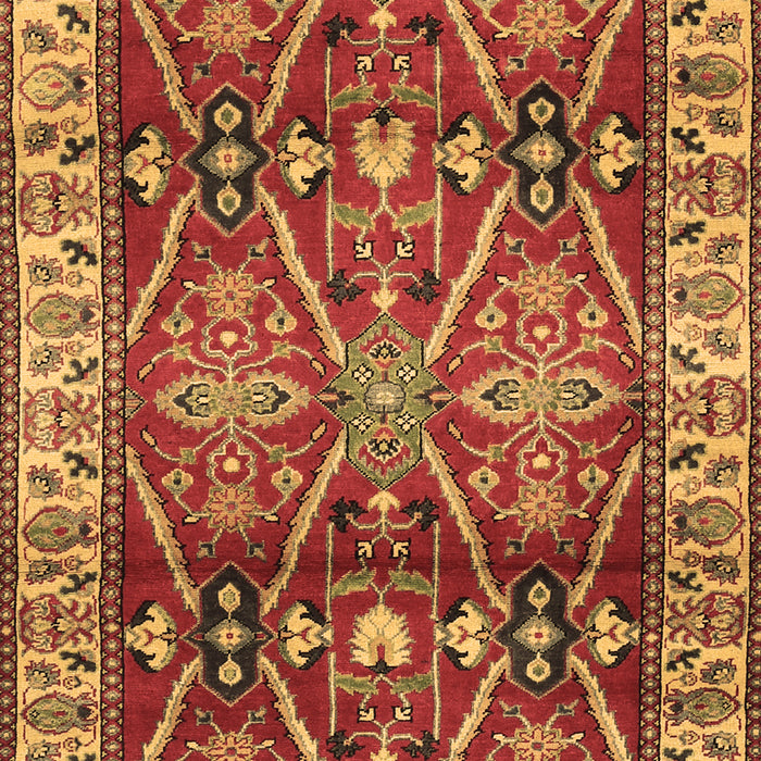 Geometric Brown Traditional Rug, tr2717brn
