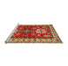 Sideview of Machine Washable Traditional Metallic Gold Rug, wshtr2718