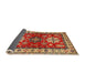 Sideview of Traditional Metallic Gold Geometric Rug, tr2718