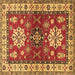 Square Machine Washable Geometric Brown Traditional Rug, wshtr2718brn