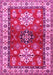 Machine Washable Geometric Pink Traditional Rug, wshtr2718pnk