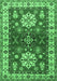 Geometric Emerald Green Traditional Rug, tr2718emgrn