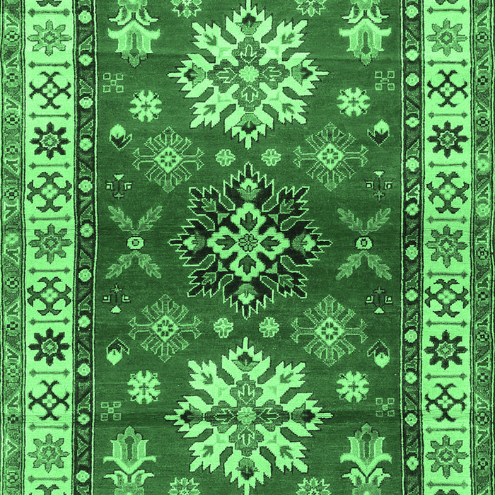 Geometric Emerald Green Traditional Rug, tr2718emgrn